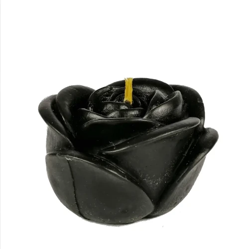 Czarna róża - świeczka z wosku pszczelego