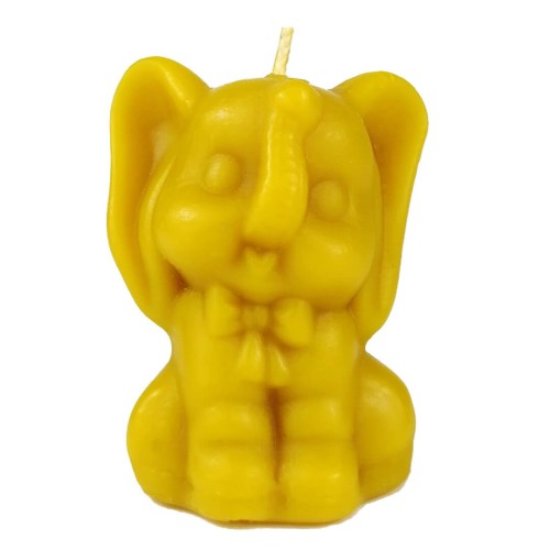 Słonik z muszką - świeczka z wosku pszczelego