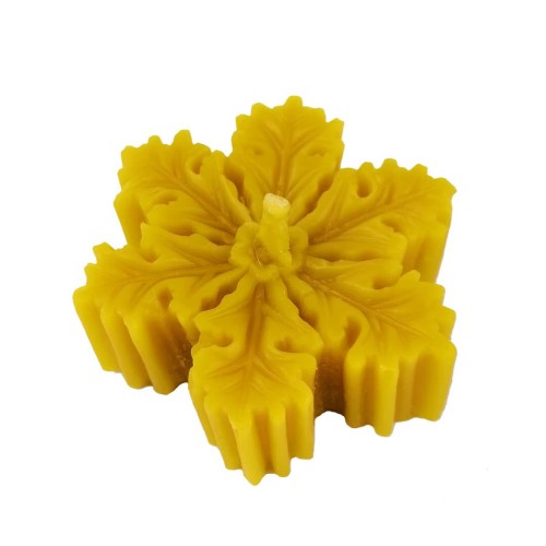 Świąteczna śnieżynka - świeczka z wosku pszczelego