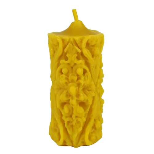 Świeczka zdobiona ornamentami - świeczka z wosku pszczelego