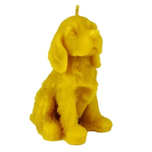 Pies spaniel - figurka z wosku pszczelego