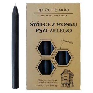 Czarne świece intencyjne z wosku pszczelego [7 szt. w pudełku]