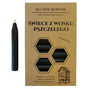Czarne świeczki intencyjne małe - wosk pszczeli [12 szt. w pudełku]