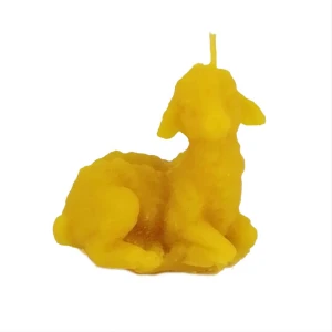 Mini baranek wielkanocny - świeczka z wosku pszczelego