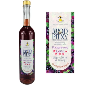 Miód pitny trójniak jakościowy PORZECZKOWE LOVE 500ml