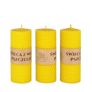 Świece "pszczela robota" 10h -  świece z węzy pszczelej  [zestaw 3 szt.]